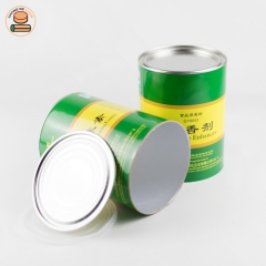 Eco friendly recyclable paper tube packaging paper cans for Flavor Enhancer with tinplate lid