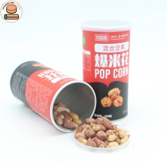 custom printing logo FDA paper can packing for potato chips shrimp chips broad beans peas popcorn packaging