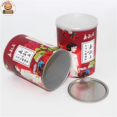 custom easy pull ring lid food grade pape tube boxes packaging for tea boxes coffee cocoa chocolates cream powder packaging