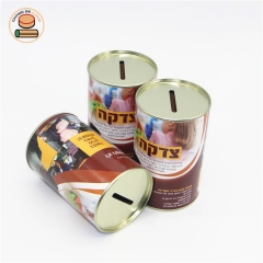 custom printing kids logpiggy bank biodegradable cardboard paper tube with lucky money coin round kraft paper round box