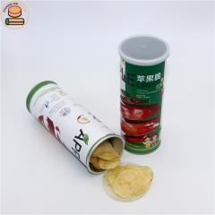 Cheap Factory Custom Potato Chips Shrimp Chips Shrimp Chips Popcorn Crispy Rice Aluminum Foil Lining Paper Tube Boxes Packaging