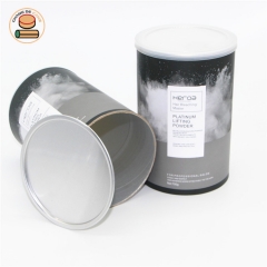zero pollution 100%biodegradable black and pink paper tube canister for protein powder dries fruit meat packaging