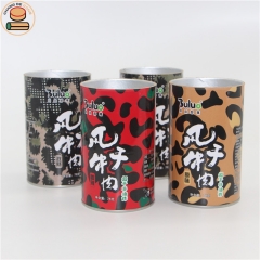 20% off custom food grade easy open lid paper tube cans packcaing for laver ready to eat shrimp egg roll cho packaging