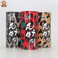 20% off custom food grade easy open lid paper tube cans packcaing for laver ready to eat shrimp egg roll cho packaging