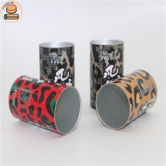 20% off custom food grade easy open lid paper tube cans packcaing for laver ready to eat shrimp egg roll cho packaging