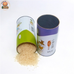 food grade kraft paper tube box packaging with easy open lid for rice packaging