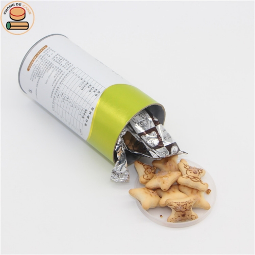 food grade kraft paper tube box packaging with easy open lid for rice packaging