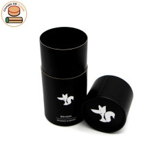 Pure black color composite paper tube double layers paper tube gift sets tube tea for losing weight candle jars