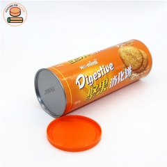 Best selling pollution-free cookies noodle pasta cheese cream paper tube cans packaging with easy open lid