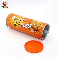 Best selling pollution-free cookies noodle pasta cheese cream paper tube cans packaging with easy open lid