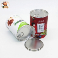 100% biodegradable paper material cocoa powder floss seaweed laver, matcha paper tube cans packaging with easy open lid