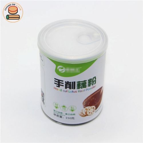 100% biodegradable paper material cocoa powder floss seaweed laver, matcha paper tube cans packaging with easy open lid