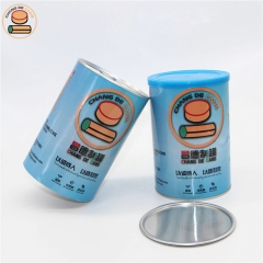 Custom printing food paper tube cans packaging for health food coffee cocoa chocolate milk nut cookies packaging