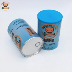 Custom printing food paper tube cans packaging for health food coffee cocoa chocolate milk nut cookies packaging