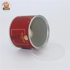 Small cylindrical round paper tube for tea coffee powder 500g powder food packaging orange tea with sealed pull ring lid