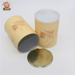 Eco friendly packaging paper tube salt packaging paper tube for Cereal tea potato Fruit tea snacks with easy pull ring lid