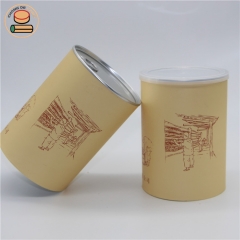 Eco friendly packaging paper tube salt packaging paper tube for Cereal tea potato Fruit tea snacks with easy pull ring lid