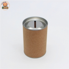 Cheap Factory Custom Kids piggy bank money bank tin can coin collection cans paper tube packaging for pocket money