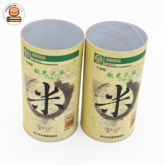 Food grade Airtight paper tube for rice food packaging with easy pull ring lid cylinder paper can