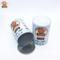 Food grade paper tube easy tear lid paper can for spices food powder seasoning soluble powder cookie packaging