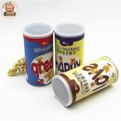 2020 Best Selling Nut Dry Fruit & Vegetable Candy Cookies Cylinder Cardboard Paper Boxes Packaging With Easy Pull Ring Lid