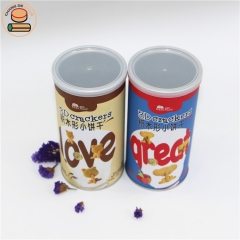 2020 Best Selling Nut Dry Fruit & Vegetable Candy Cookies Cylinder Cardboard Paper Boxes Packaging With Easy Pull Ring Lid