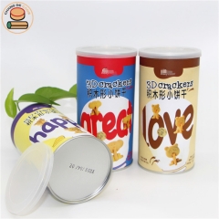 2020 Best Selling Nut Dry Fruit & Vegetable Candy Cookies Cylinder Cardboard Paper Boxes Packaging With Easy Pull Ring Lid