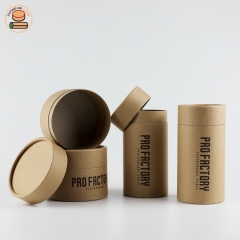 custom natural kraft paper tube packaging for t-shirt socks underwear towel rubber string paper packaging