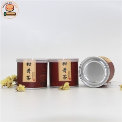 Food grade paper tube with easy open lid paper can for tea food powder seasoning packaging