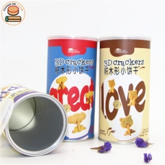 Food grade packaging tubes with easy ring pull lid for crackers cookies chocolate