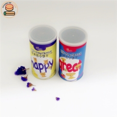 Food grade packaging tubes with easy ring pull lid for crackers cookies chocolate
