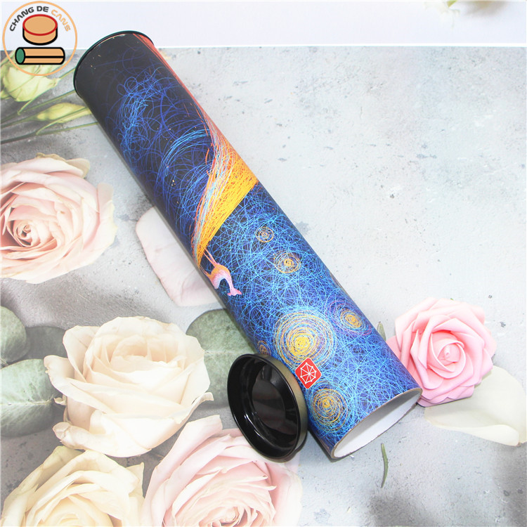 Cardboard shipping tube mailing poster packaging tube round box brown paper kraft tube metal lid plastic lid