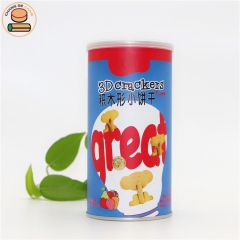 round cardboard packaging Food grade packaging tubes for crackers cookies