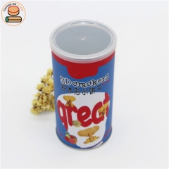 round cardboard packaging Food grade packaging tubes for crackers cookies