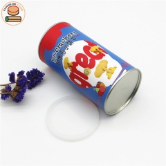 round cardboard packaging Food grade packaging tubes for crackers cookies