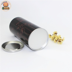 Biodegradable paper tube gold stamping candle packaging supplies with tinplate plug lid Bronzing process