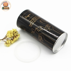 salted caramel drinking chocolate composite paper tube packaging tubes for snacks with tinplate plug lid