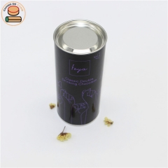 Biodegradable paper tube gold stamping candle packaging supplies with tinplate plug lid Bronzing process