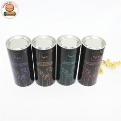 Biodegradable paper tube packaging tubes for Chocolates snacks with tinplate plug lid