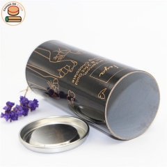 salted caramel drinking chocolate composite paper tube packaging tubes for snacks with tinplate plug lid