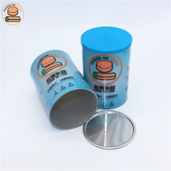 easy peel foil lid with paper composite can for packing 500g powdered food