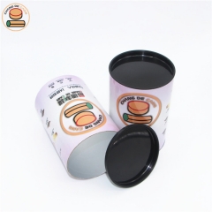 Elegant high quality cardboard packaging recycled storage cylinder paper box tube with plastic lid