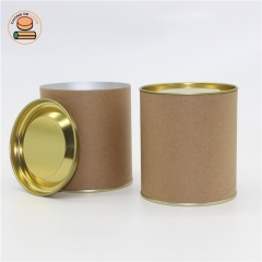 Eco Friendly Food Grade Canister Cardboard Containers Food Packaging Paper Tube With Metal Lid