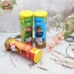 Food grade potato chips paper tube cardboard cylinders cardboard tube with lid paper tube sealing