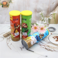 Food grade potato chips paper tube cardboard cylinders cardboard tube with lid paper tube sealing