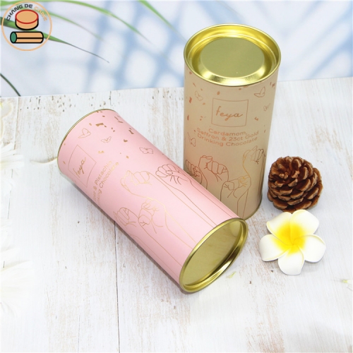 Metal tinplate cover small cylinder cardboard kraft paper cans tea paper cans packaging aluminum foil paper tubes