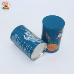 Tighter Seal Metal Lid Cylinder Square Aluminum lid easy pull Tube paper cans for Powder