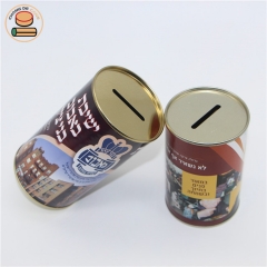 Custom Design Paper Cans Coin Bank Money Saving Box Craft Cardboard Piggy Bank For Kids