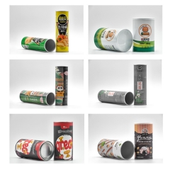 Certificated Food Grade Airtight Baking Powder Paper Packaging Tube Box Crisps Paper Cans