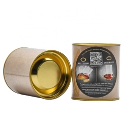 Cardboard Tube Packaging With Gold Tin lid Bio Friendly Printed Cylinder Paper Tube Custom Food Grade Packaging